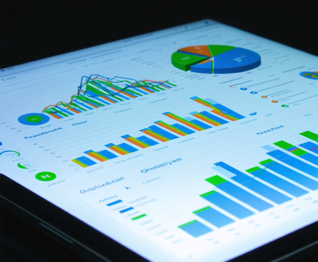 Интерфейс образовательного программного обеспечения с графиками аналитики данных и прогнозами успеваемости